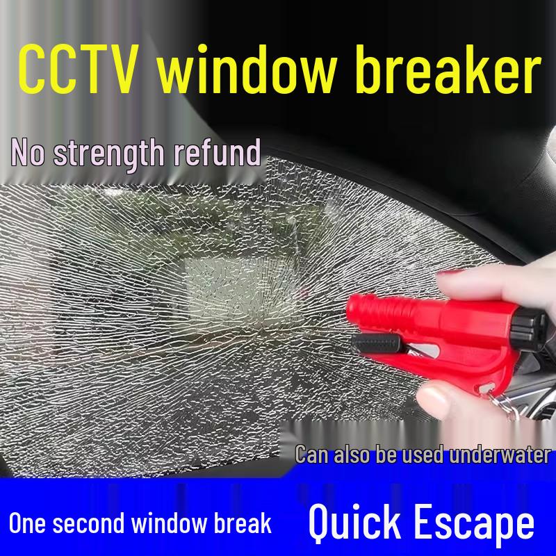 3-in-1 Safety Tool: Whistle, Car Window Breaker, Lifesaving Hammer Keychain
