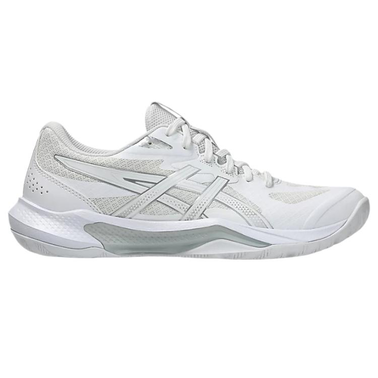 ASICS GEL-TACTIC 13 White Pure Silver Performance Womens Trainers 1072A118-100