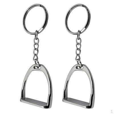 2 Stück Schlüsselanhänger Zinklegierung Westernring Reitpferd Thema zum Aufhängen Ornament 8 cm