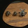 Vintage Alloy Incense Burner Stick Holder Three Legged Hollow Out Mini Sandalwood Censer Incense Burner Home Decoration