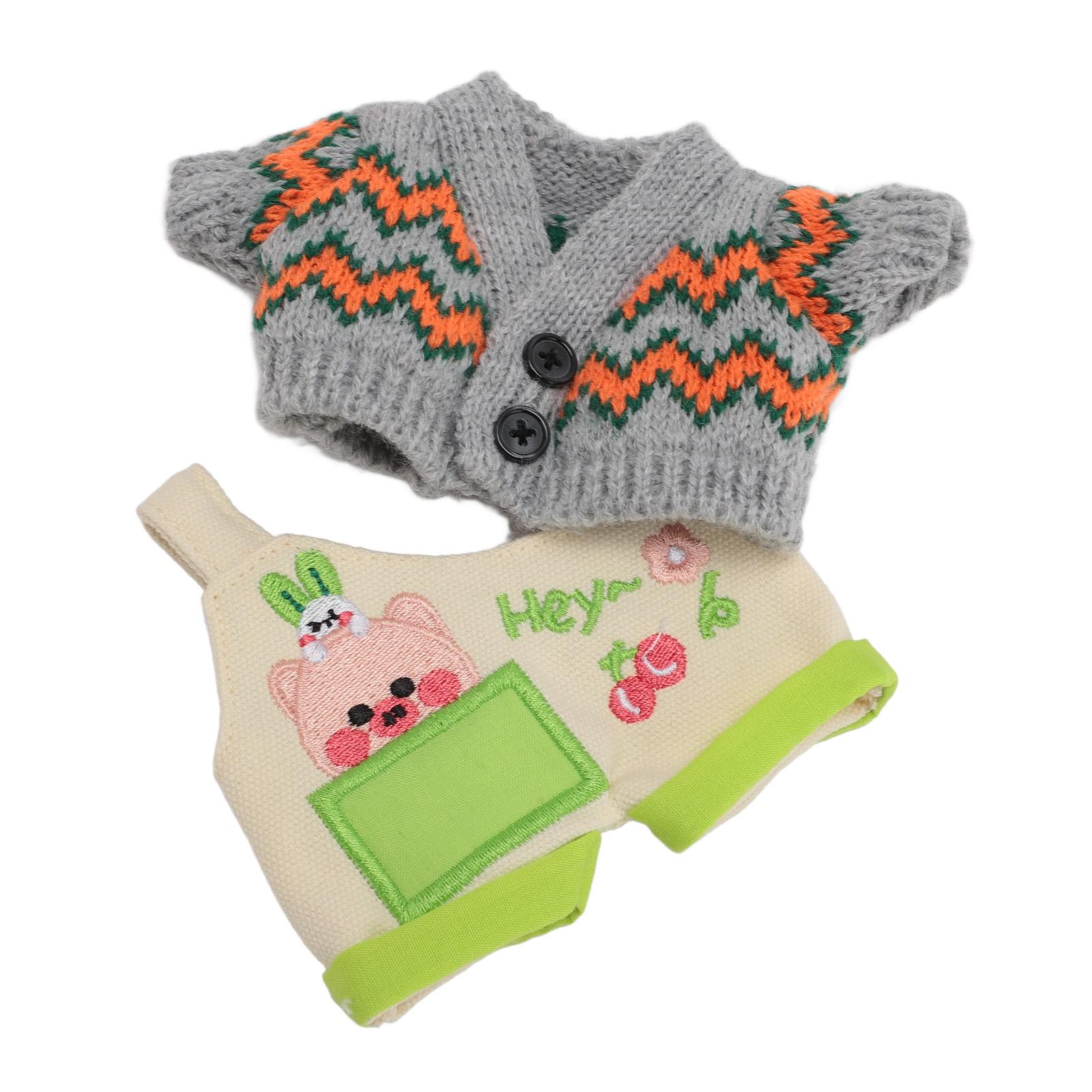 

Одежда для плюшевых кукол с рисунком поросенка, мягкая и удобная, 20 см, плюшевая кукольная одежда, пальто, штаны, серые и