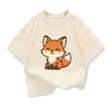 Kids Short-Sleeve T Shirts Cute Fox Children's Summer Pure Cotton Loose Tees Boys Girls Casual Tee Tops Kids Clothing Gift