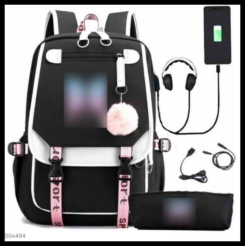 Young Students Schoolbag Cartoon Backpack Leisure Travel Computer Bag To Picture Ship according to the picture