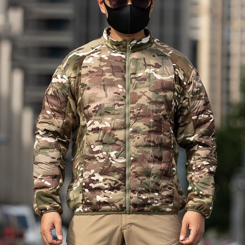 Men Winter Tactical Fleece Jacket Multi-pockets Windproof Warm Sports Coat Cotton Fleeced Clothing Outdoor Hiking Heating Jacket