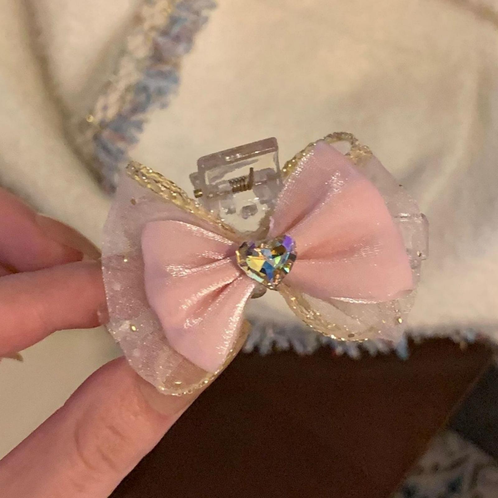 

1 шт. Розовый бант Маленький зажим для волос Компактный Деликатный зажим для волос для девочки Боковые пряди Зажим-акула Зажим для волос Заколка Головной убор