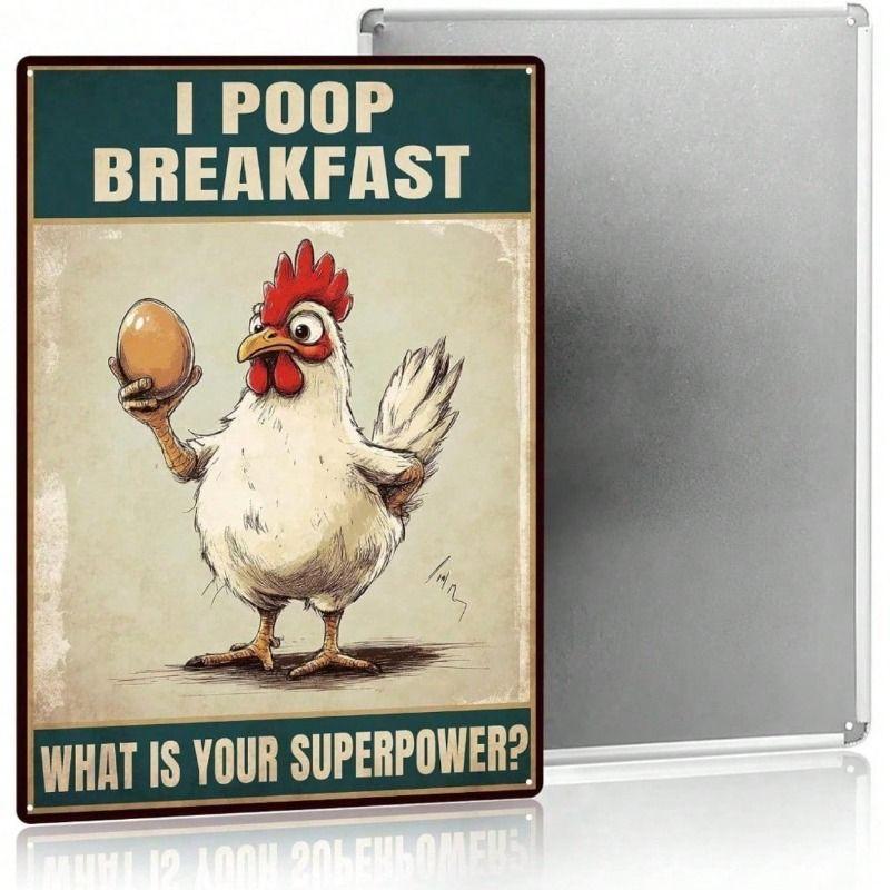 Metal Poster Chicken Kitchen Farm Yard Wall Decor