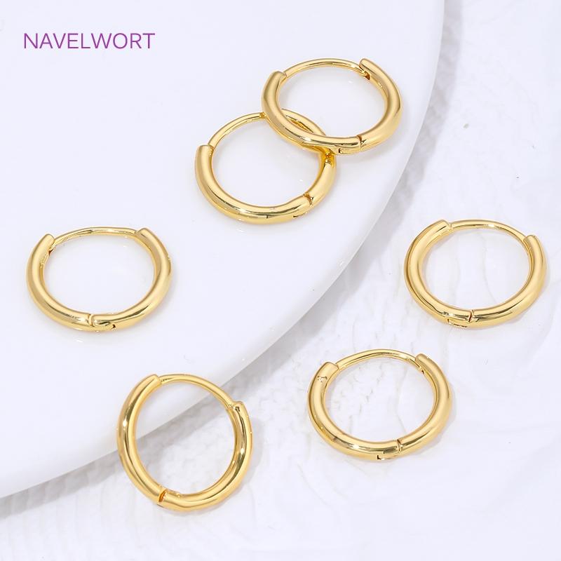 18K Gold Plated Brass Hoop Earring Huggie Earring,High Quality Round Earrings,Fashion Earring For Women Party Gifts