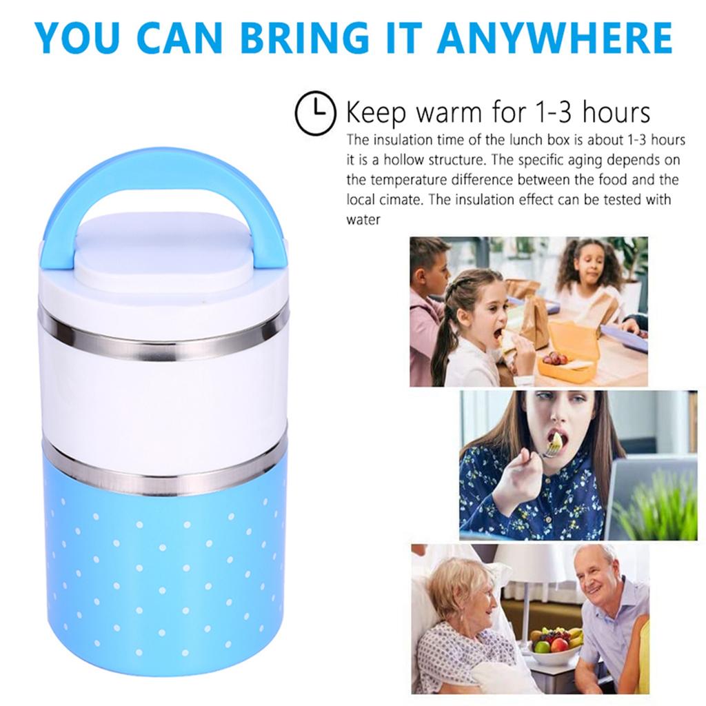 Cutie de prânz termoizolantă din oțel inoxidabil cu 2 straturi, recipient pentru alimente, recipient pentru alimente fierbinți cu strat dublu, cutie de prânz termică