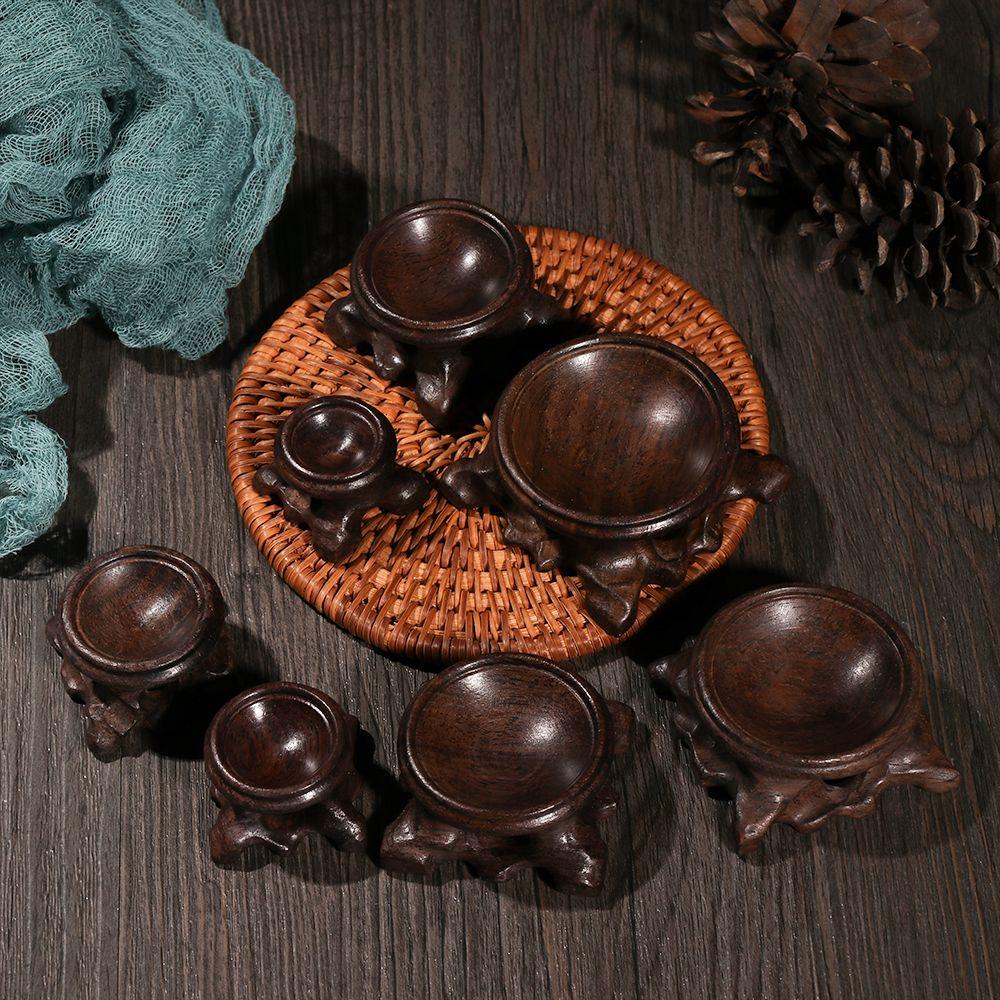 Wood Display Stand Base for Crystal Ball Sphere Globe Stone Decoration Crafts Figurines Miniatures Crystal Ball Holder Bracket