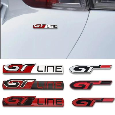 3D Metal Car GTLINE Badge Rear Trunk Fender Emblem Sticker For Peugeot GT 206 208 308 307 207 208 3008 407 508 2008 RCZ GT LINE R6