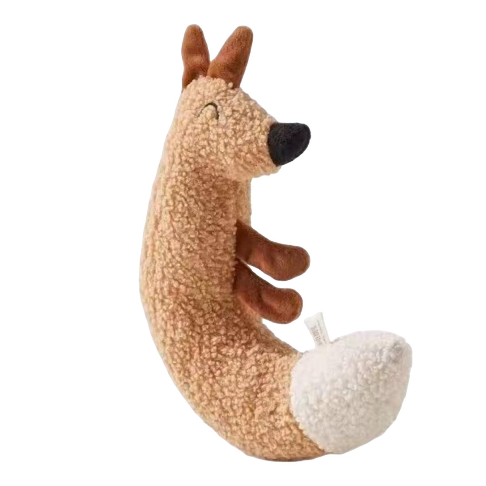

Plush Dog Toy Durable Squeaky Chew Toy Soft Stuffed Animal Pet Toy for Small Medium Large Dogs Interactive Play and Training One Size коричневый