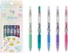 Gel Ink Ballpoint Pen Sanrio Characters Pastel Green Turquoise Green Sky Blue Violet Pink "Juice 5-color Set" (Set B (Pochacco), (Hangyodon), (Tuxedo