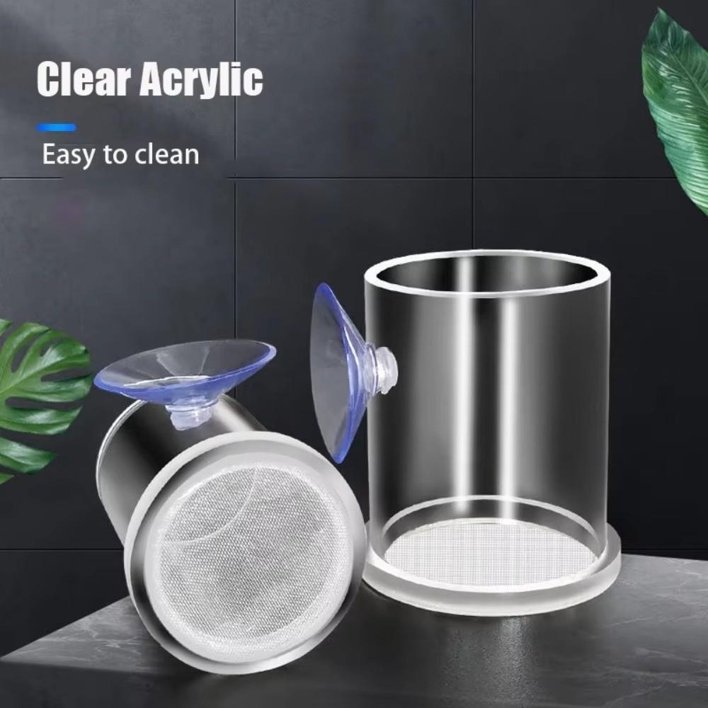 Acrylic Brine Shrimp Feeder Fixed-Point Transparent Fish Tank Feeding Cup with Suction Cup Durable Floating Ring
