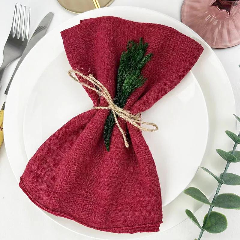 50pcs Handmade Gauze Napkins 30X30cm Cotton Cloth Napkins Fabric Serviette Gauze Table Towels for Wedding Party Baby Shower Set