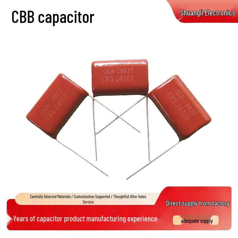 CBB 400V 1.3uF 135J Metallized Film Capacitor, 20mm Pin Spacing