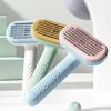 Self-Cleaning Pet Cat Comb Stainless Steel Round Needle Head Dog Hair Remover Non-slip Handle Pet Massage Comb Bath