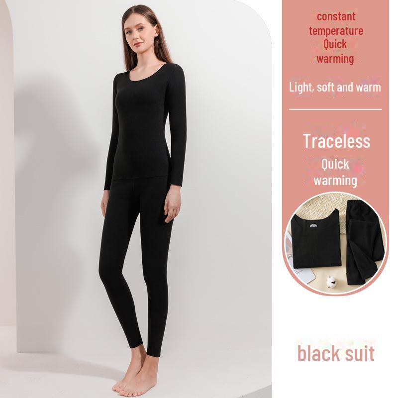 Unisex Double-Sided Thermal Underwear Set: Seamless and Plush for Autumn/Winter