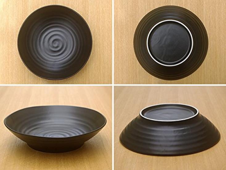 Tableware East (Black Matte) Pasta PlateCurry Plate Set of 3 Large Plate Japanese Tableware Black Tableware Black