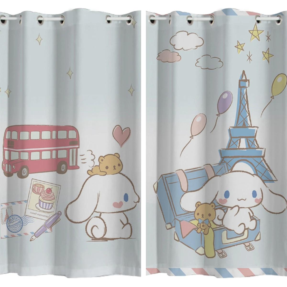 

Мультяшные шторы для затенения, корейский милый кот, спальня, стиль Ins, узор, высокая штора для спальни, гостиной, кабинета, окна, новые W55 X H120cm X 2&Grommet Top