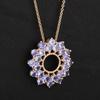 Natural Tanzanite Pendant 925 Sterling Silver Rhodium Plated Round Gemstone Handmade Fine Jewelry Gift for Her
