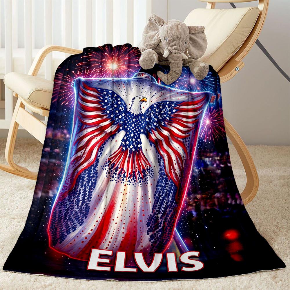 Elvis Presley's Iconic Style Blanket Soft Warm Cozy Suitable for Office Chair Bed Office All-Season Use Modern Style