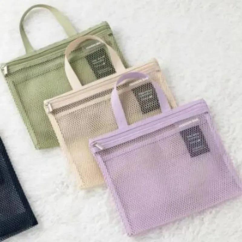 Mesh Makeup Toiletry Storage Bags Handbags Portable Travel Washing Body Shower Tools Organizer Hanging Cosmetic Organizer Pouch