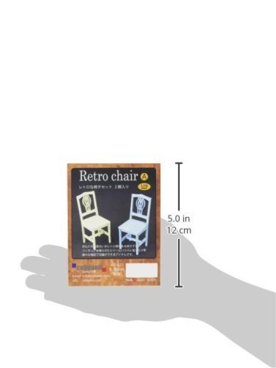 Cobaanii Mokei Kobo 112 Scale Retro Chair Set A (2 Chairs) Wooden Assembly Kit WF-023