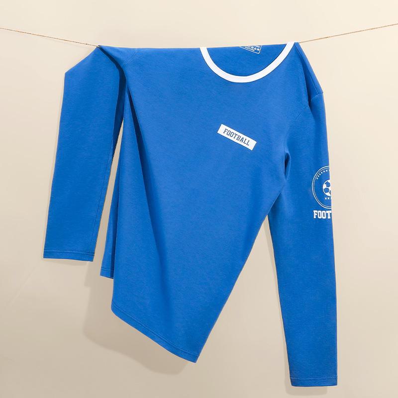 Men's Cotton Autumn Top - Comfortable, Breathable, Close-Fitting, Large Round Neck