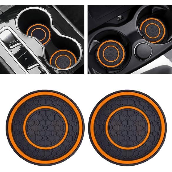 2PCS Car Cup Holder Coasters, 2.75 Inch Auto Non-Slip Anti Dust Cup Mats, Console Cup Holder Insert Coaster Auto Insulated Mats, Universal Interior