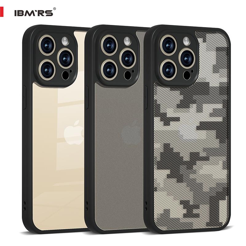 (Comes with wrist strap)IBMRS for Apple iPhone 14 pro max Case 6.7 Inches camo  Clear Hard Back and Flexible TPU Frame Shockproof Phone Cover
