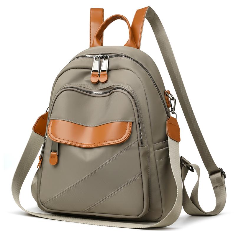 Fashion Nylon Backpack for Women – Lightweight & Water-Resistant Design with PU Accents and Multi-Pocket Storage, Ideal for Daily Use