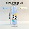 1PC Flame Soccer Ball Graphic 750ml Color Plastic Sports Water Bottle Leakproof Flip Straw Lid Suitable for Sports Office Home Use