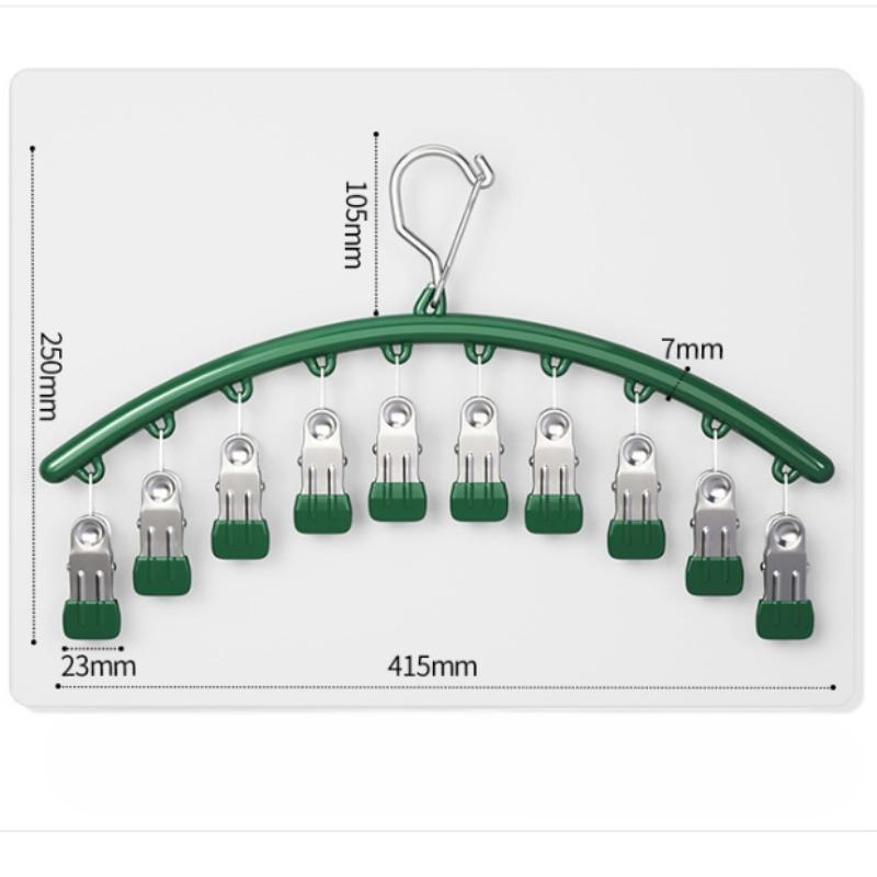 Closet Storage Hanger with 10 ClipsHangs LeggingsBlack HangerSpace-Saving Hanging Closet Organizer