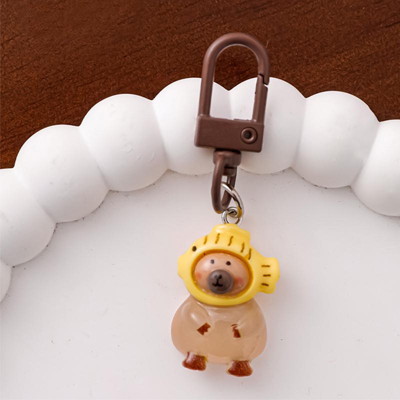 

1 шт. Брелок Каваи Светящийся в темноте Креативный Светящийся Милая Капибара DIY Аксессуар Награда Детям Декор 6,6*1,8 см A коричневый