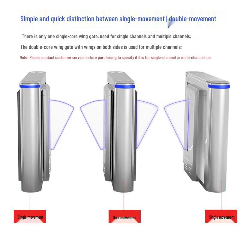 Realand Bridge-Type Flap Barrier Access Control Gate CN Plug (adapter Included)