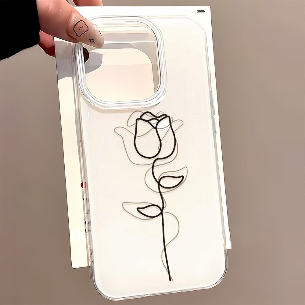Painted Phone Case for iPhone 12 13 15 16 iPhone 16 12 13 14 15 Pro  14 15 16 Pro Max Coverage Shockproof Anti-Fingerprint Fresh Style Protective Case