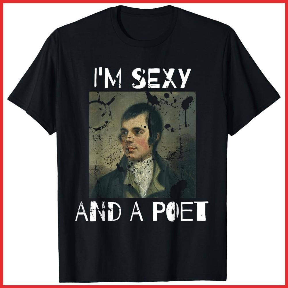 Robert Burns Poetry Quote Meme Black Cotton T-Shirt Unisex T-Shirt L