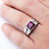 He Cheng Multi-Color Zircon Ring - European and American Trendy Unisex Design