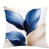 Blue and Gold Leaf Pillowcase ,Sofa Bedroom Cushion Cover, Single-sided Printing, Without Pillow Core