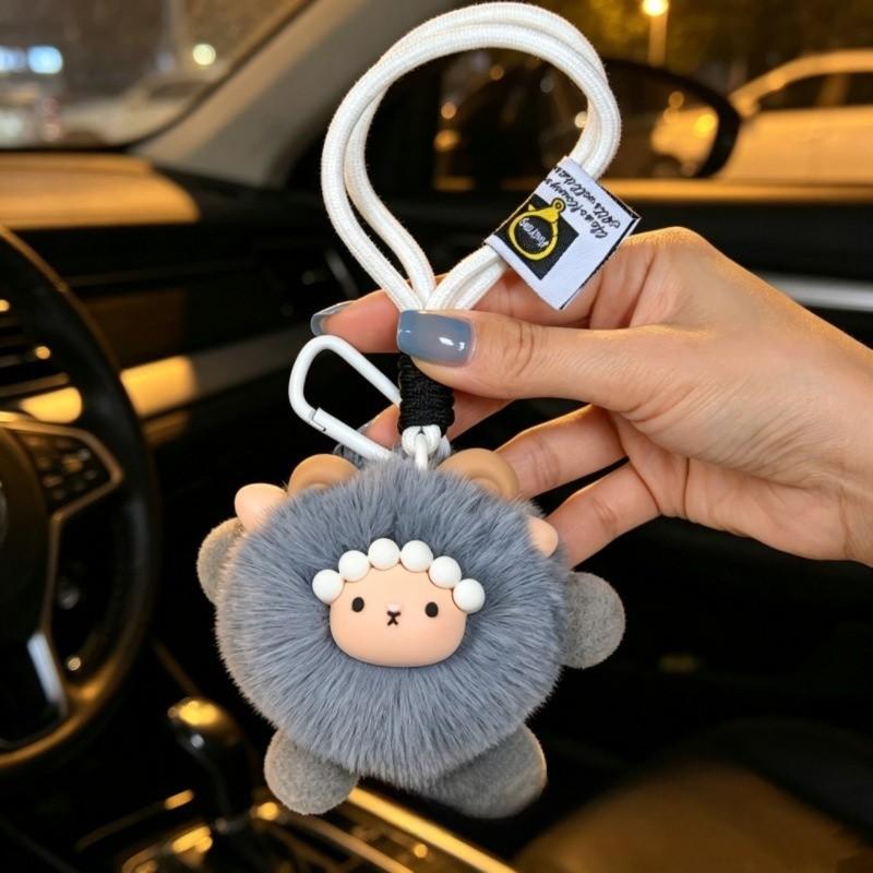 Portachiavi Peluche Pecora Cartone Animato Con Morbido Materiale di Lana Per Regalo E Decorazione Borsa
