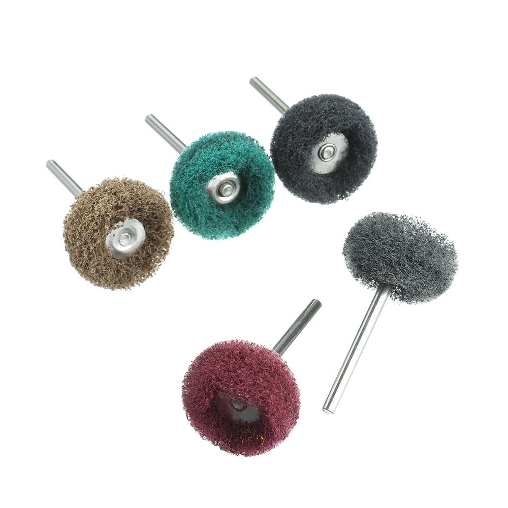 10pcs Abrasive Sanding Accessories with 3mm Shank Nylon Buffing Polishing Wheel Drill Abrasive Brush