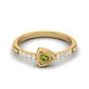 3mm Round Peridot 925 Sterling Silver Gold Vermeil Solitaire Triangle Women Wedding Ring