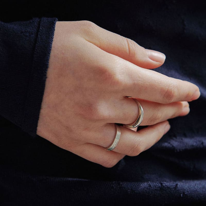 Green [925 Silver] Five.silver.205 / Mini Soar Ring