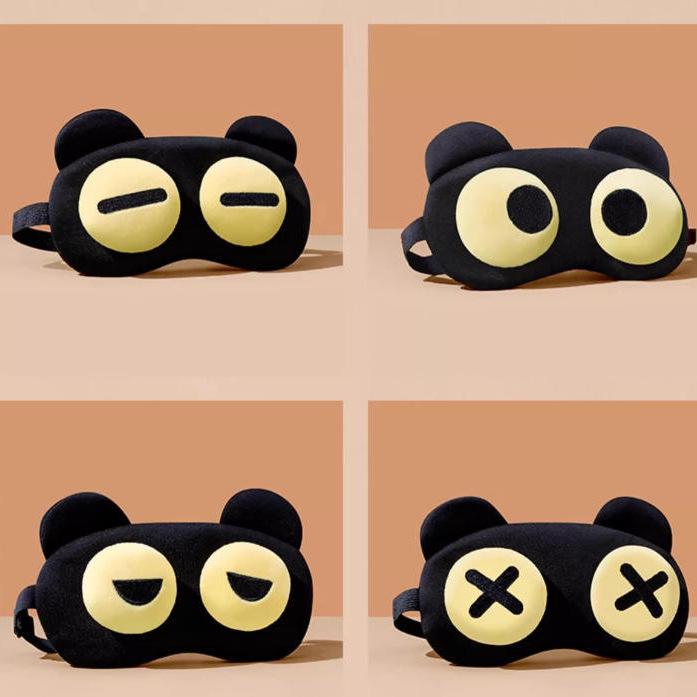 

3D Sleep Eye Mask - Light Blocking, Breathable, Heat/Ice Compress for Men & Women, Relieve Fatigue & Protect Eyes Black One Eye