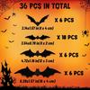NEBURORA 36 Pcs Halloween Bats Wall Decor Realistic PVC Black 3D Scary Bat Sticker 4 Different Sizes Spooky Wall Decal for Home Kitchen Bathroom