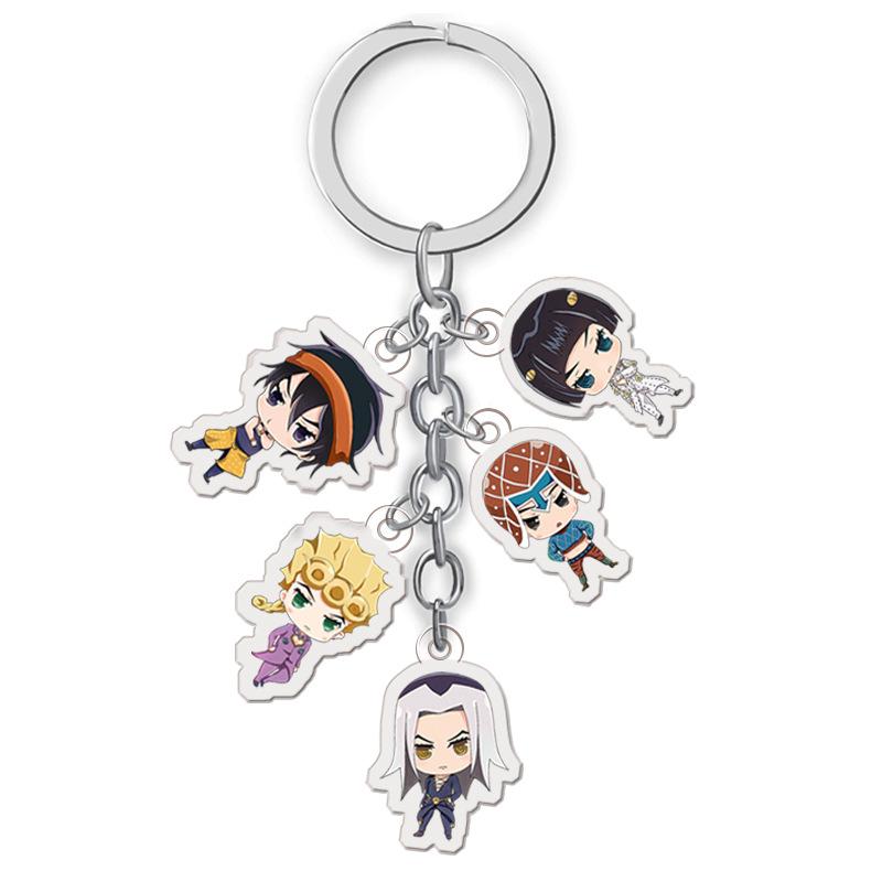 JOJO's Bizarre Adventure Acrylic Double-Sided Transparent Keychain Set of 5 Pendants