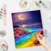 RUOPOTY Diy Paint By Number For Adults Beginner Colorful Beach Landscape Acrylic Paint On Number For Home Wall Decor 40x50cm