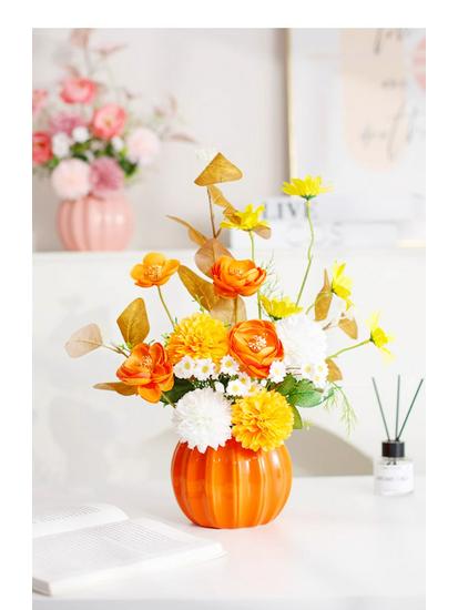Nordic Artificial Flower Decor: Realistic Floral Arrangements for Living Room & Dining Table.