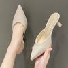 Baotou Half Slippers Women's Summer New Fashion Sandals Thin Heel Pointed Sexy High Heel Cool Slippers