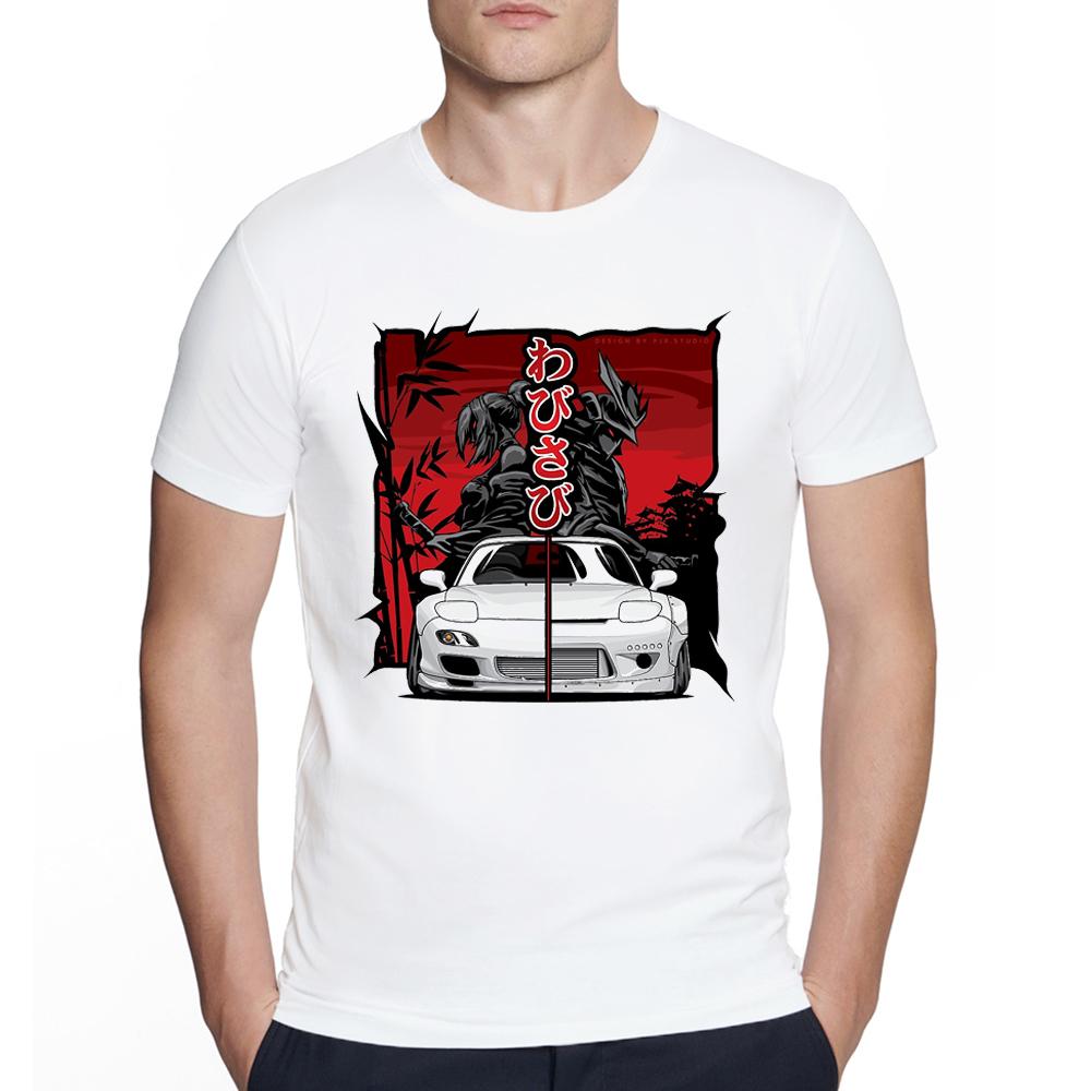 Arrival Cool Automotive Rx7 Samurai/RR Print Men Hip Hop Boy Casual Car T Shirt Homme Clothing